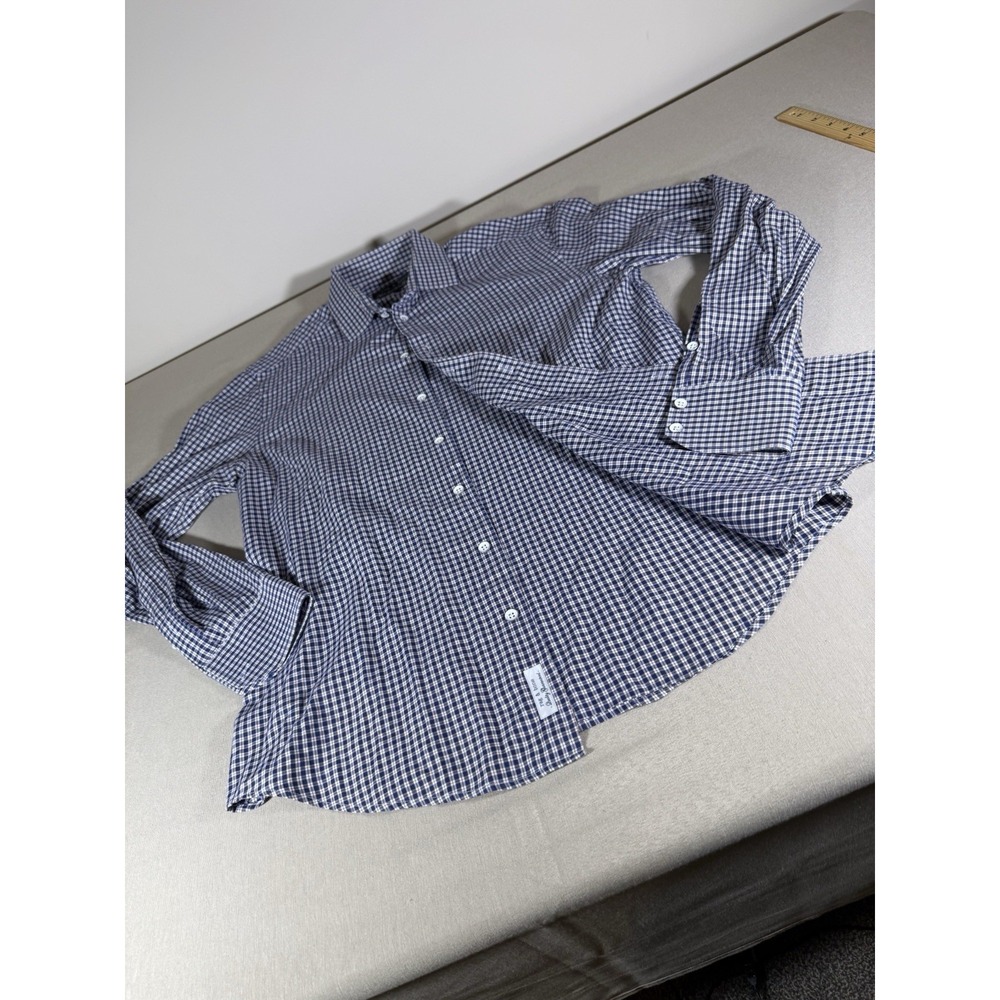 Rag & Bone Shirt Adult Size 15.5 Blue Tartan Plaid Button Down Mens Medium - Picture 3 of 9